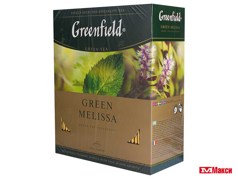 Чай зеленый 100 пакетов. Чай Greenfield Green Melissa зеленый 100 пакетиков. Green Melissa Greenfield 100 пакетиков. Greenfield чай зеленый Green Melissa 100 пак.